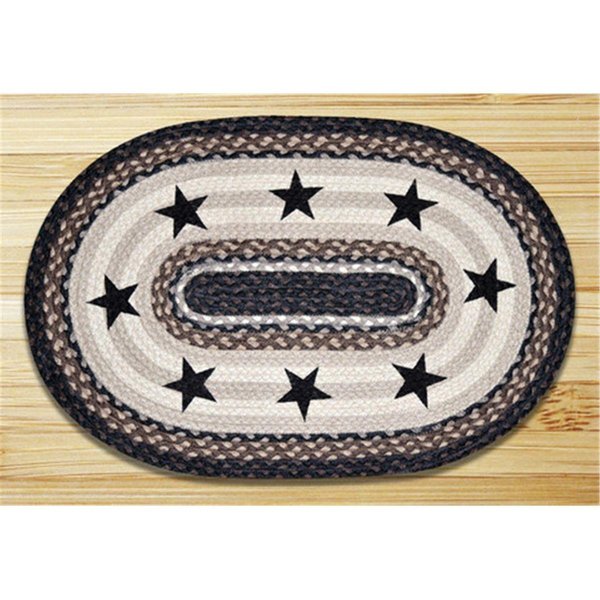 Earth Rugs Oval Patch Rug - Black Stars 88-2745-313BS